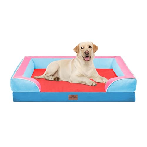 Orthopedic Dog Bed for Extra Large Dogs with Bolster (42.0"L x 30.0"W x 8.5"Th / Atlanta)
