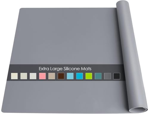 Extra Large Silicone Table Mat (01-dark Gray / 23.6"L x 15.7"W)