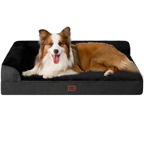 XL Dog Bed Memory Foam for Crate (Black / 41.0"L x 27.0"W x 6.5"Th)