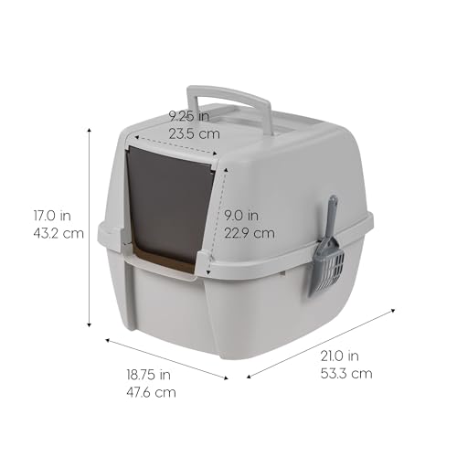 Large Front Door Cat Litter Box (Jumbo Enclosed / Gray)