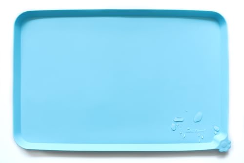 X Large Silicone Pet Food Mats Tray (28" x 20" / Arctic)