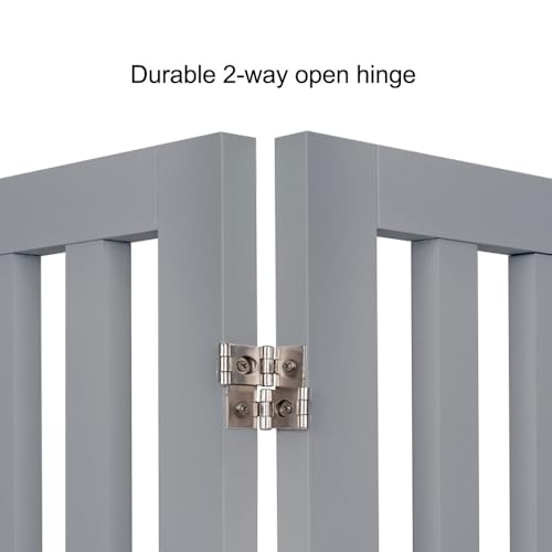 24”H Free Standing Pet Gate for Dog Cat (Gray / 40"W×24"H)