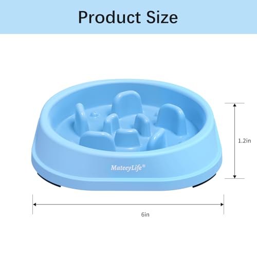 2 Pack Slow Feeder Dog Bowls (A-LightBlue&DarkBlue / Small)