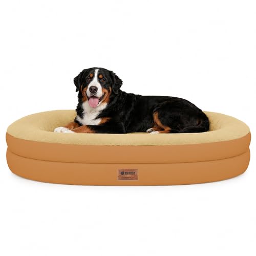 Waterproof Orthopedic Dog Bed for Extra Large Dogs (Orange / 53"L x 42"W x 8.5"Th)