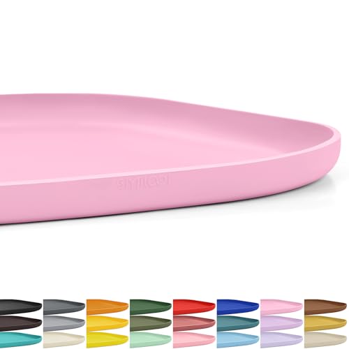 Waterproof Silicone Pet Food Mat with Raised Edge for Dog & Cat (Pink / 12"L x 12"W)