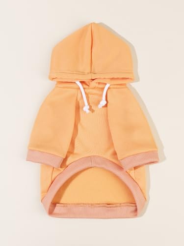 Basic Dog Hoodie Sweatshirt Puppy Sweater Warm Cat Costumes Pet Clothes for Chihuahua Puppy Kitten Small Medium Dogs Orange Medium (Medium / Orange)