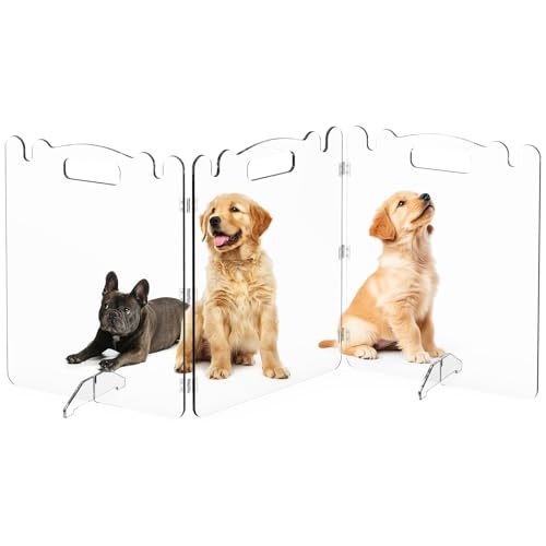 Clear Acrylic Pet Dog Gate (3 Panel - 60''W x 24''H)