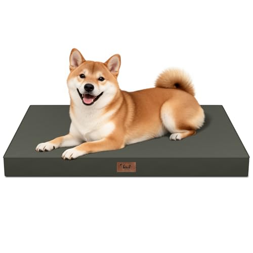 Outdoor Waterproof Orthopedic Dog Bed for Medium Size Dogs (Brown / 35.0"L x 22.0"W x 3.0"Th)
