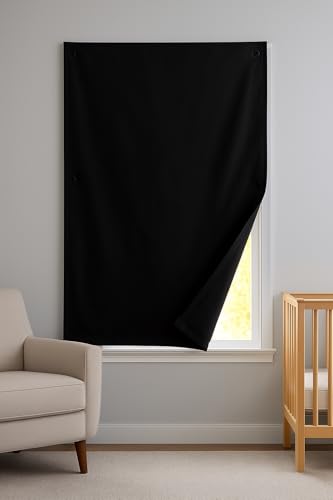 Anywhere Portable Blackout Curtain (Black / 52"W x 72"L (Pack of 1))