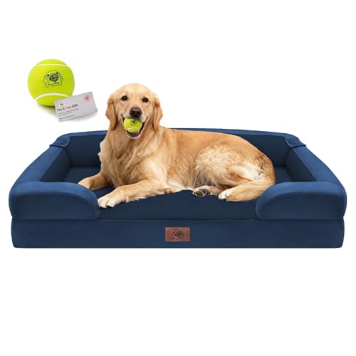 Waterproof Orthopedic Dog Bed for Extra Large Sized Dogs (X-Large(42"L x 30"W x 9"Th) / Royal Blue)