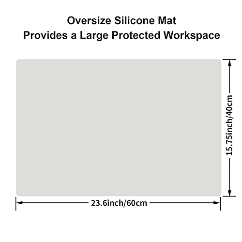 2 Pack Extra Large Silicone Mats for Countertop (04-light Gray / 23.6"L x 15.7"W)