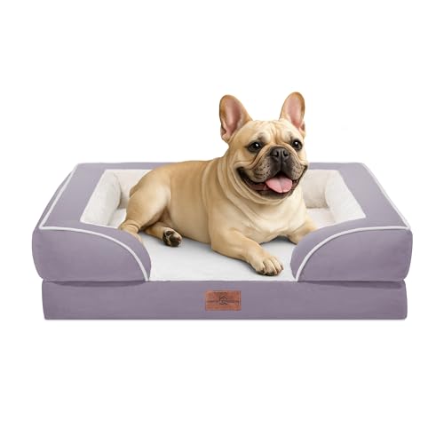 Waterproof Orthopedic Dog Bed for Medium Size Dog (30.0"L x 20.0"W x 7.0"Th / Purple)