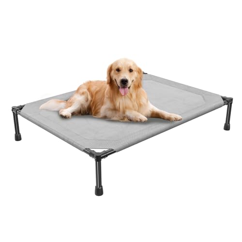 Raised Dog Bed for Large Dogs (42"L x 31"W x 8.5"Th / Grey)