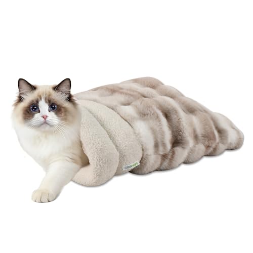 3 in 1 Semi Enclosed Self Warming Burrow Cat Bed Sleeping Cave (Style- Tie-Dye Grey)