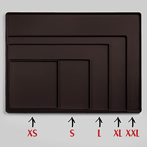 Dog Food Mat Waterproof Dog Bowl Mat for Food and Water (Extra Small: 11" x 11" / Coffee)