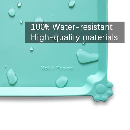Large Silicone Non Slip Pet Food Mats (24" x 16" / CoolMint)