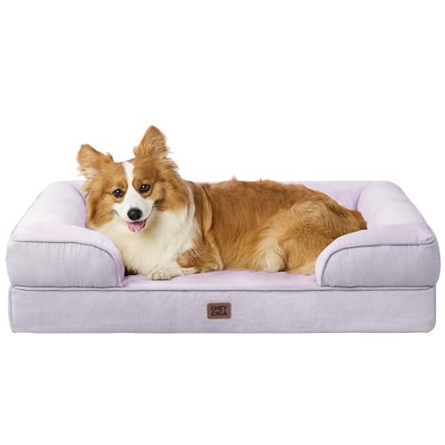 Orthopedic Dog Beds Large Sized Dog (Lilac / 35.0"l X 22.0"w X 6.5"th)