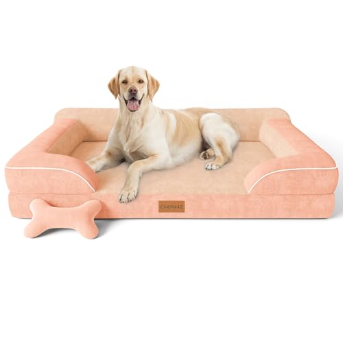Jumbo Dog Bed for Extra Large Dogs (Peack Pink / Jumbo(45"L x 35"W x 9.5"Th))