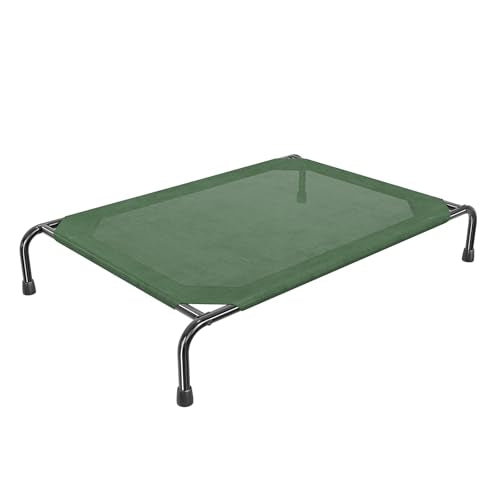 Raised Dog Bed for Large Dogs (47.75"L x 30.5"W x 8"Th / Green)