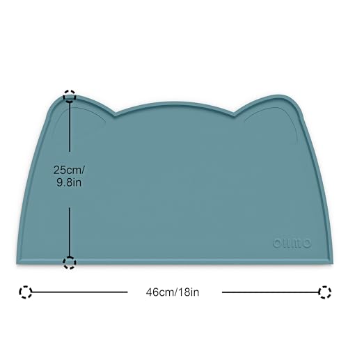 Cat Food Mat Silicone Pet Feeding Mat (18"L x 10"W / Light Blue)