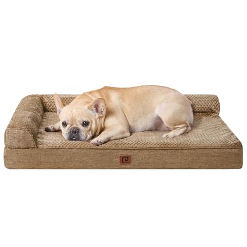 Orthopedic Dog Bed Medium Size Dogs (Camel / 30.0"L x 20.0"W x 6"Th)