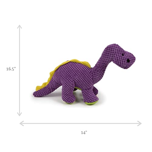 Dinos Bruto Checkers Tough Plush Toy with Chew Guard Technology (Dinos Bruto (Purple) / Large)