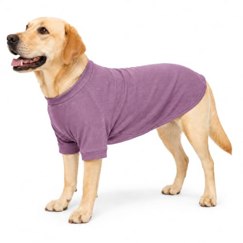 Ribbed Dog T Shirt Cotton Knitted Dog Sweaters for All Season Pet T (3XL (for Large Dog) / Taro purple)