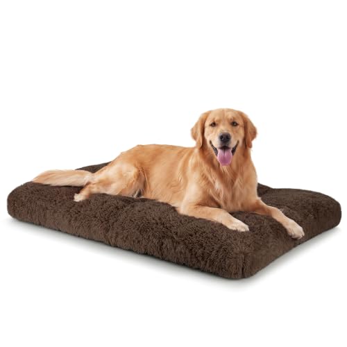 Large Dog Bed Crate Pad (44.0"L x 32.0"W x 4.0"Th / Brown)