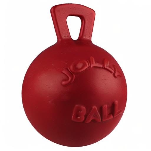 Tug-n-Toss Heavy Duty Dog Toy Ball with Handle, 8 Inches/Large, Red (408 RD) (Red / Large (8 in))