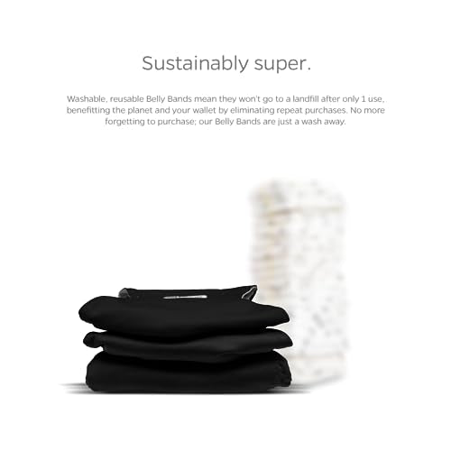 Washable Belly Bands for Male Dogs (Medium (16-20") / Black)