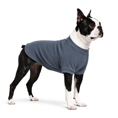 Ribbed Dog T Shirt Cotton Knitted Dog Sweaters for All Season Pet T (XL (for Medium Dog) / Grayish blue)
