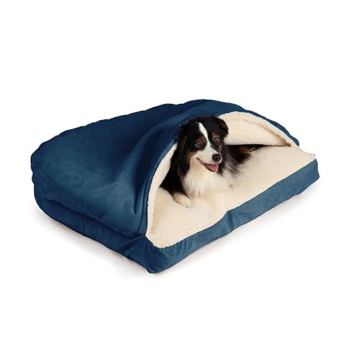 Rectangle Cozy Cave Dog Bed (Sapphire / Small)