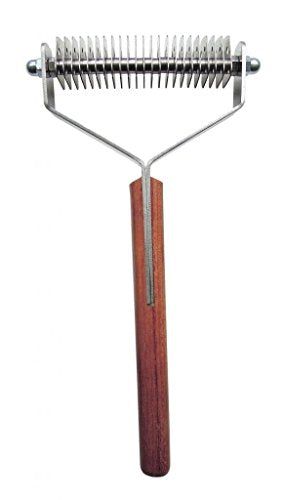 Double Wide Dematting Undercoat Grooming Rake Stripper Tool for Dogs and Cats (23-Blade)
