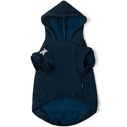 Dog Hoodie Fleece Dog Clothes Warm Sweater with Hat for Medium Large Dogs Cat Hooded Shirt Kitten Pet Basic Sweatshirt with Pocket Doggie Soft Winter Coat Apparel (5XL-(50~77lb) | Chest(~35") / Blue)