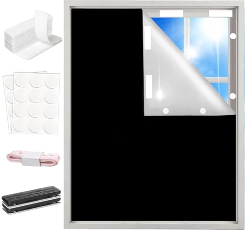 100% Blackout Window Cover Curtains for Bedroom 57x40Inch (Black / 57"W x 40"L (Pack of 1))