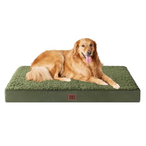 Orthopedic Dog Bed Extra Large with Removable Washable Cover (41*27*3.5 inches / Olive Green)