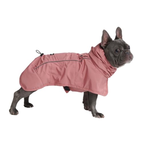 Dog Raincoat Waterproof Windproof Rain Jacket (Sea Pink / X-Large)