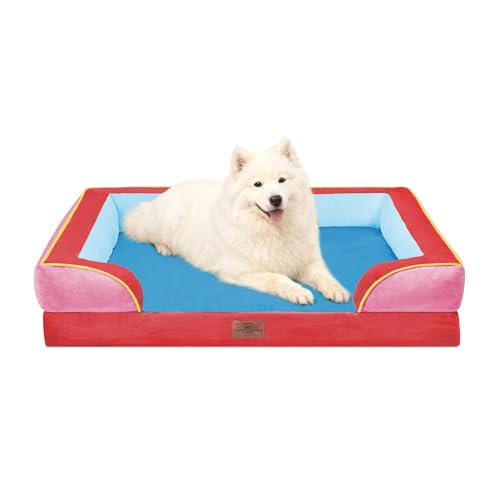 Orthopedic Dog Beds for Large Sized Dog with Bolster (36.0"L x 27.0"W x 8.0"Th / Los Angeles)