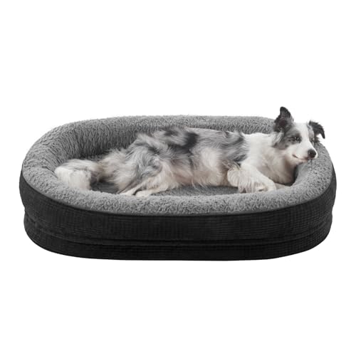 Orthopedic Dog Bed for Large Dogs (Black / 35"l X 25"w X 7.0"th)