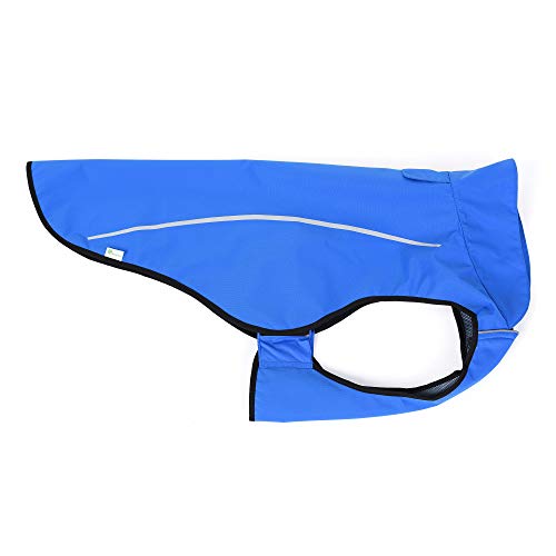 Dog Raincoat Adjustable Waterproof Reflective Rain Jacket for Small Medium Large Dogs (M Chest 26"-32" / Blue)