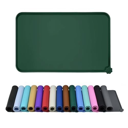 Silicone Pet Feeding Mat (Hunter Green / 32" x 24")