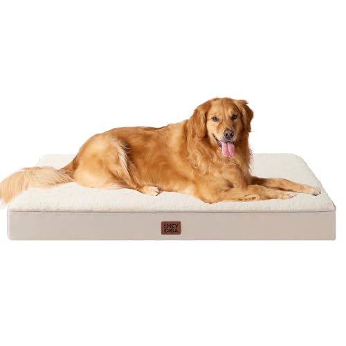 Orthopedic Dog Bed Large with Removable Washable Cover (44*32*3.5 inches / Camel)