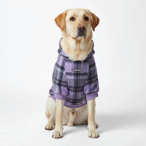 Dog Hoodie Buttery (Purple Plaid / 3XL)