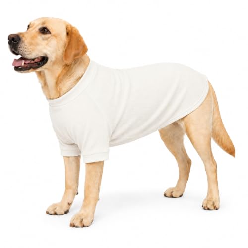 Ribbed Dog T Shirt Cotton Knitted Dog Sweaters for All Season Pet T (3XL (for Large Dog) / Off white)