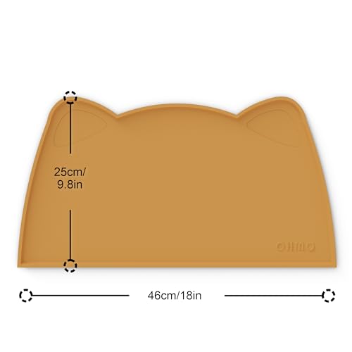 Cat Food Mat Silicone Pet Feeding Mat (18"L x 10"W / Honey)