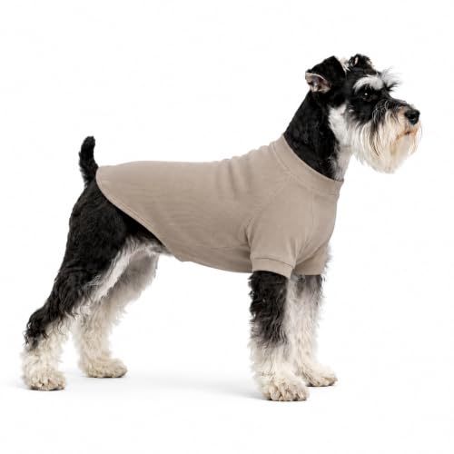 Ribbed Dog T Shirt Cotton Knitted Dog Sweaters for All Season Pet T (L (for Small Medium Dog) / Beige)