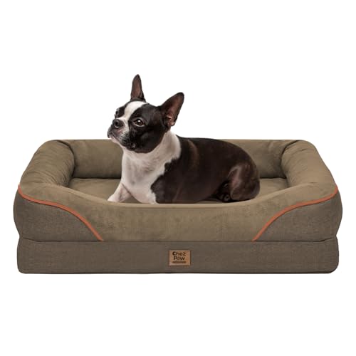 Orthopedic Waterproof Dog Bed for Medium and Large Dogs (Coffee / 36"L x 27"W x 7"Th)