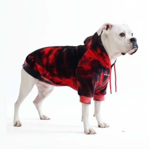 Dog Hoodie Buttery (Red & Black / 3XL)