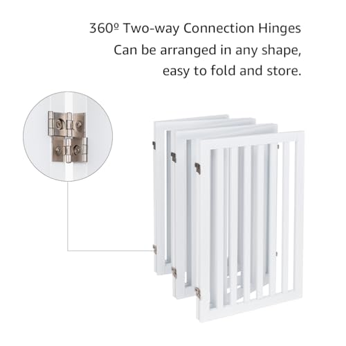 120" Extra Wide Pet Gate and Pet Playpen Combination for Dog Cat (White / 120"W×36"H)