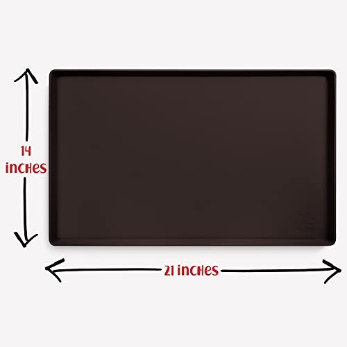 Dog Food Mat Waterproof Dog Bowl Mat for Food and Water (Medium: 21" x 14" / Coffee)